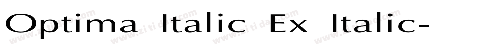 Optima Italic Ex Italic字体转换